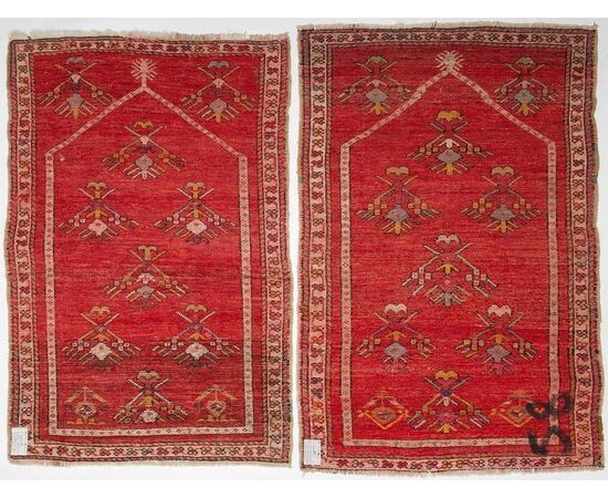 Pair of antique Turkish KIRSHEIR prayer rugs - no. 460-461