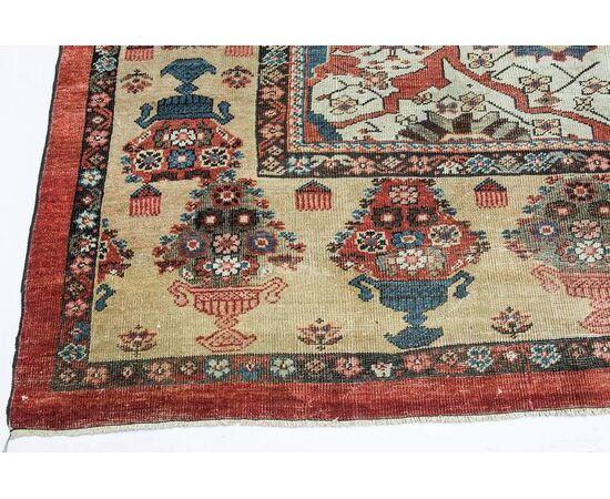 Rare large antique square Bakhshayesh rug from private collection - (630)
