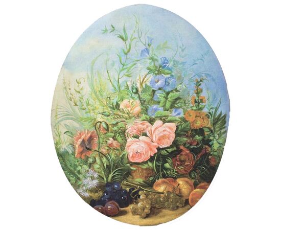 Set of 4 oval paintings from boiserie panels. - O/5542