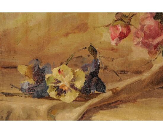 Triumph of roses and flowers in a large, particular Art Deco frame - O/6752