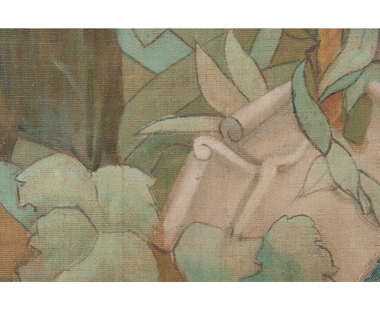 Antique French painted tapestry "Grass Juice" - O/4795