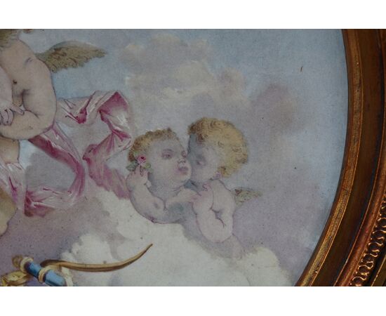 Coppia di tondi, "Giochi di amorini"