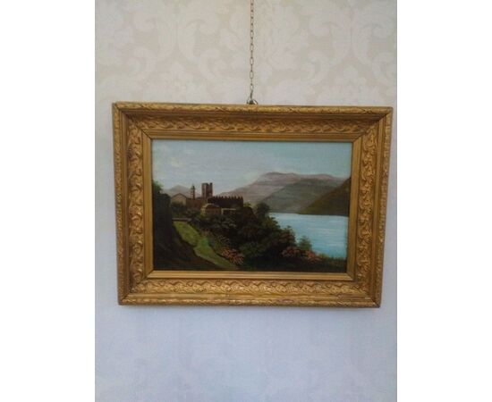 Dipinto, "Paesaggio con castello"
