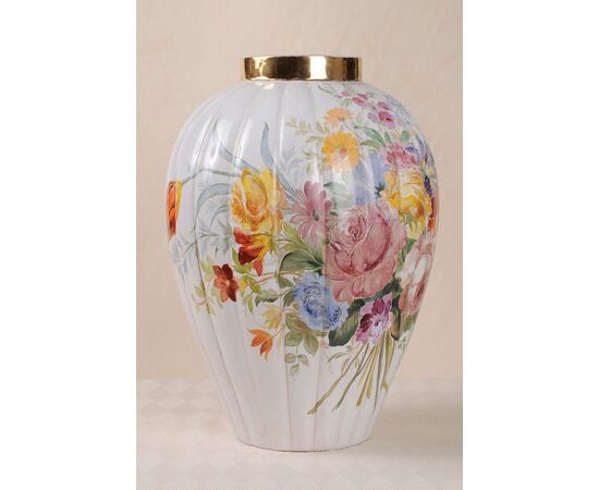 Vaso Italiano in ceramica dipinta Zaccagnini - O/5873