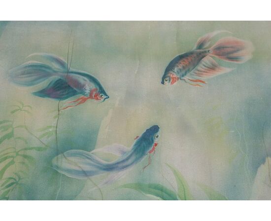 Oil-painted panel "Seabed" - airbrush on canvas - O/7449