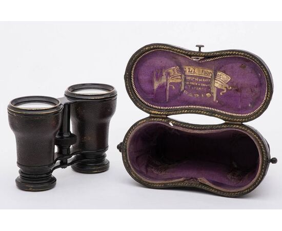 Antique French ISELI binoculars with case - O/2941