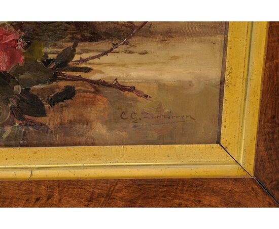 Triumph of roses and flowers in a large, particular Art Deco frame - O/6752