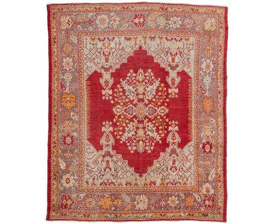 Large antique Turkish Ushak rug (940)