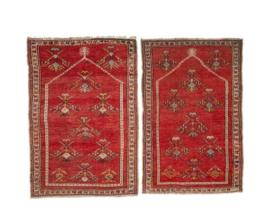 Pair of antique Turkish KIRSHEIR prayer rugs - no. 460-461