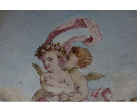 Coppia di tondi, "Giochi di amorini"