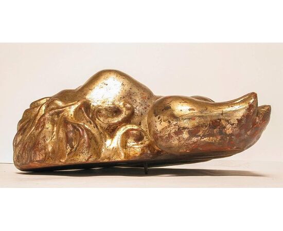 Pair of large 18th-century gilded wood angels - O/7283