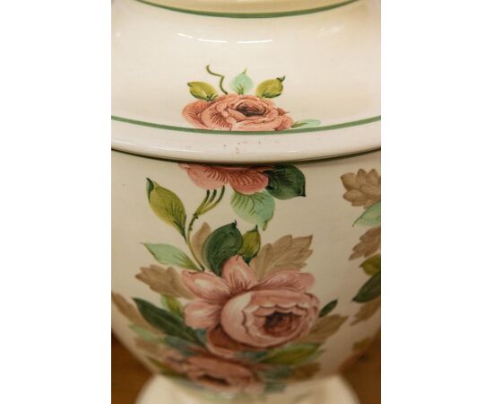 Ceramic lamp with hand-painted roses - O/2626