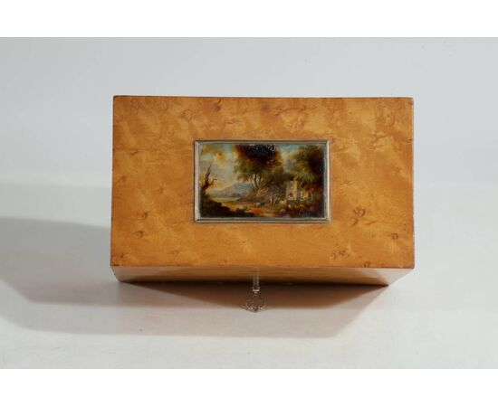 Antique Italian casket with miniature - O/3321