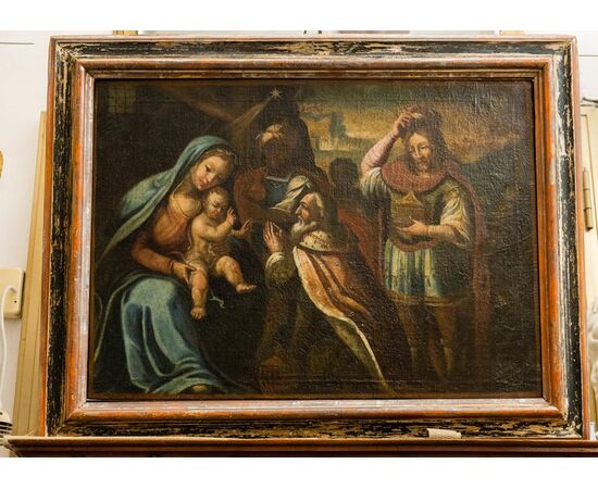 Nativity: painting from 17th century Italy - O/6052
