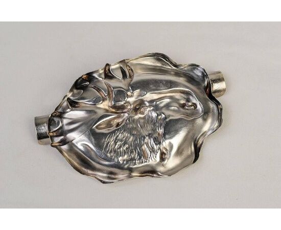 Silver ashtray with moose - A/2736