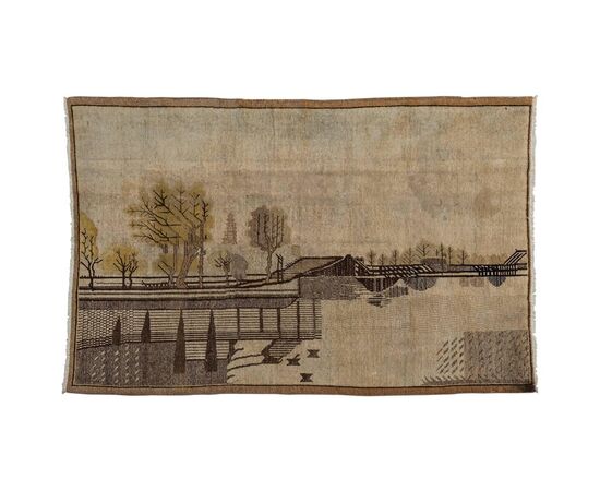 Raro tappeto SAMARKANDA con paesaggio - n.1270
