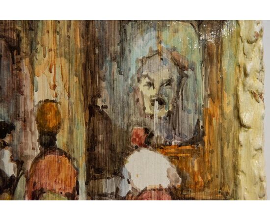 Italian ceramic panel painted with Ligurian landscape - O/8191 -