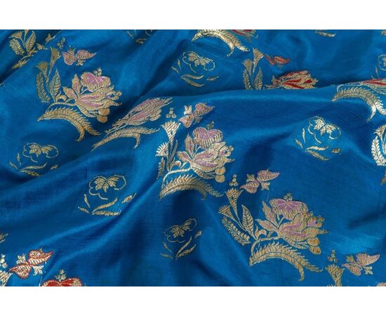 Antique turquoise Indian SARI - B/1524-7