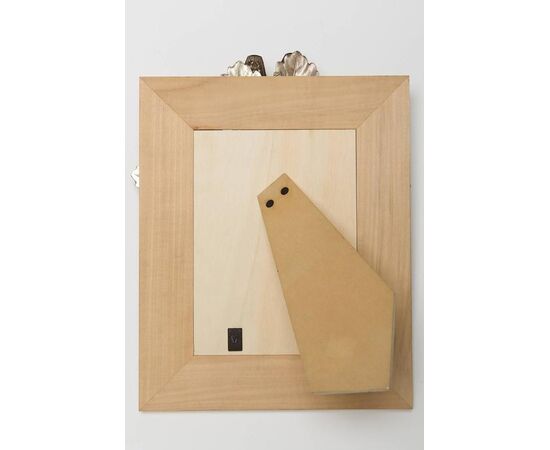 Wooden and silver-plated brass photo frame - O/1785