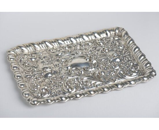 Pair of antique silver letter trays - A/2131-2132