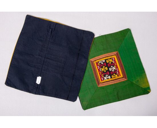 Pair of cushions with IKAT fragment inserts - B/1430-3 and 6
