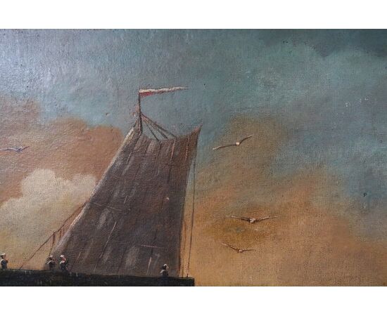 Dipinto, "Barche in mare"