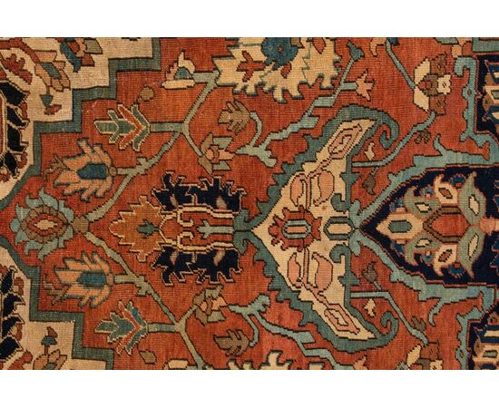 Large antique Heriz SERAPI carpet - (.853)