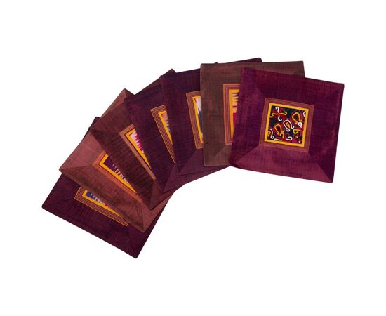 Silk cushions with IKAT fragments - B/1326