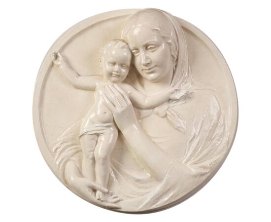 High-relief ceramic Madonna with Child - O/4832