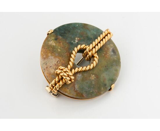 Jasper brooch series with gold nautical knots - G/91-92.93