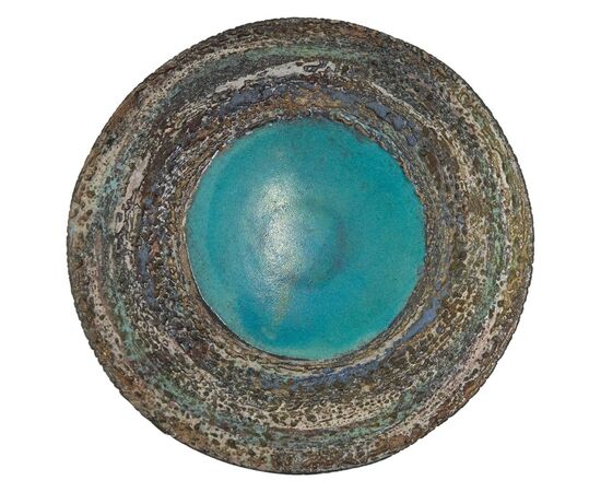 "Raku" ceramic wall or centerpiece plate - O/4434