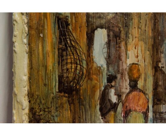 Italian ceramic panel painted with Ligurian landscape - O/8191 -