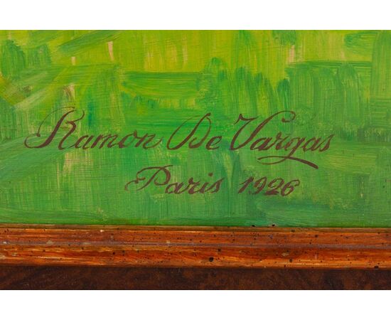 French painting with "horse race" - O/5059