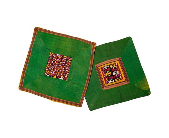 Pair of cushions with IKAT fragment inserts - B/1430-3 and 6