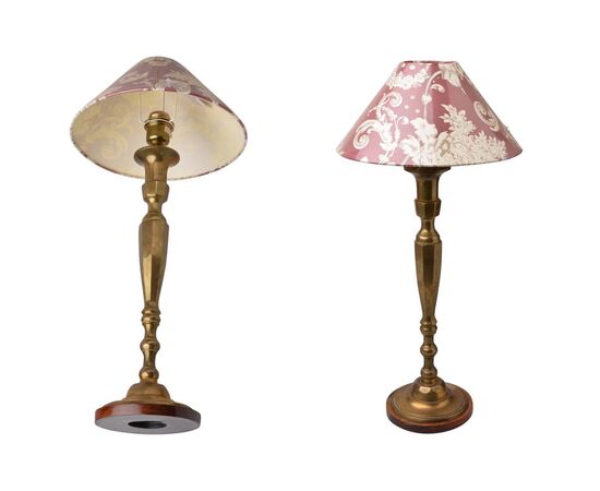 Pair of American brass lamps - O/6187