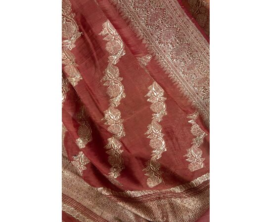 Antique Indian mauve sari - B/1524-3