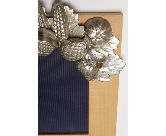 Wooden and silver-plated brass photo frame - O/1785