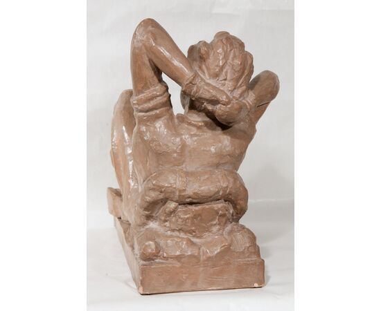 "Riposo in montagna" scultura in terracotta - O/7966
