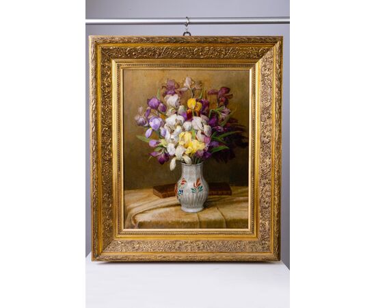 Painting "iris" oil on canvas - O/4898