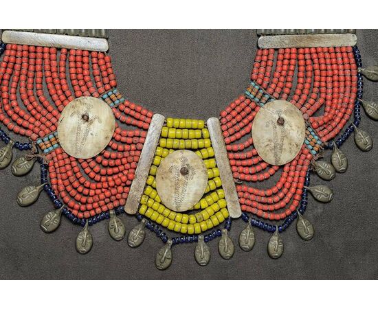 Antique NAGALAND necklace on panel - O/5381