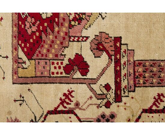 Antico tappeto a preghiera GHIORDES da collezione