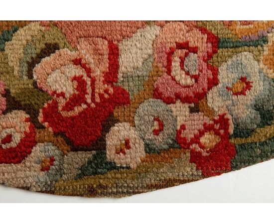 Small handmade HOOKED rug, vintage - n.1222 -