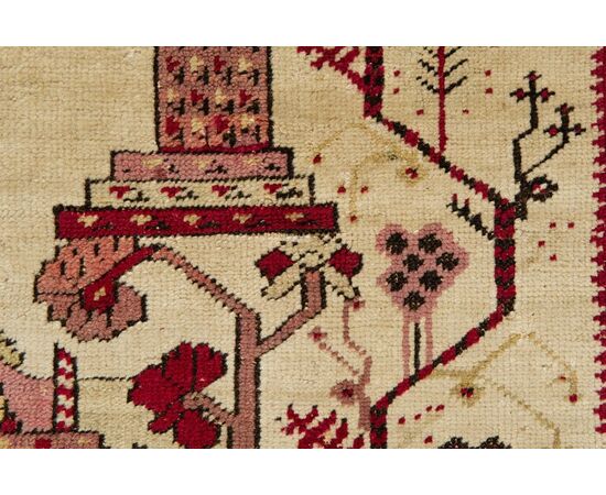 Antico tappeto a preghiera GHIORDES da collezione