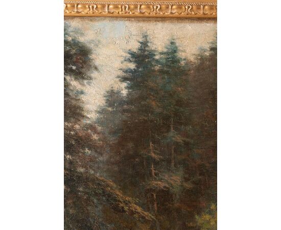 French painting "Stream in the woods" - O/8218