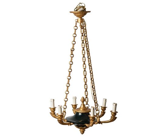 Empire period bronze chandelier - ref. O/4374