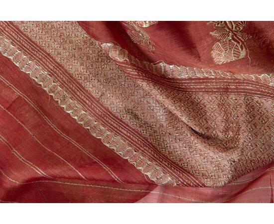 Antique Indian mauve sari - B/1524-3