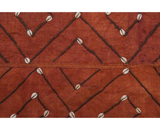 Antique African KUBA panel with shells - B/1676