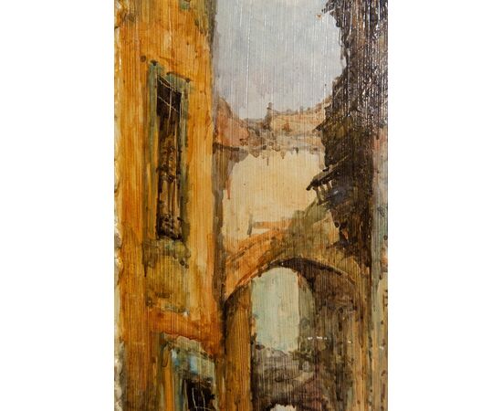 Italian ceramic panel painted with Ligurian landscape - O/8191 -