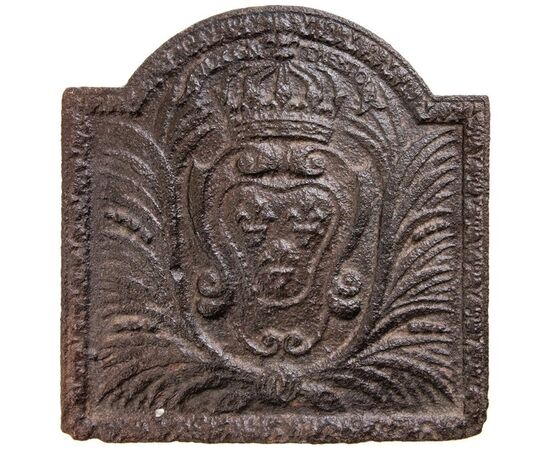 Antica piastra in ghisa con stemma araldico- O/3399 -