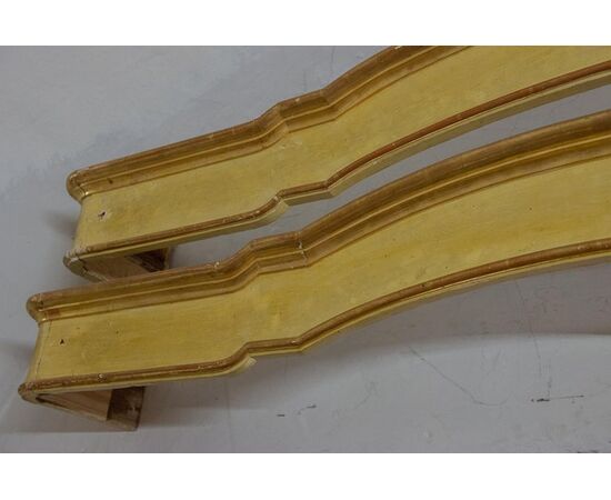 Pair of antique gilded wooden curtain rods - M/1920